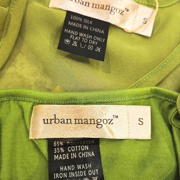 Vibrant Green Sheer Silk Layered Sleeveless High Low Lace Trim Dress - Picture 8 of 9